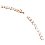 Matrix Tennis necklace Round cut, White, 18K rose gold finish